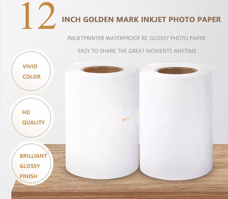 จีน Golden Mark 12 นิ้ว 305 มม. 50 m 240g กันน้ำ RC Glossy Roll Inkjet Photo กระดาษสำหรับ Fuji DL600 DL650 Noritsu D1005 Dryla ผู้ผลิต