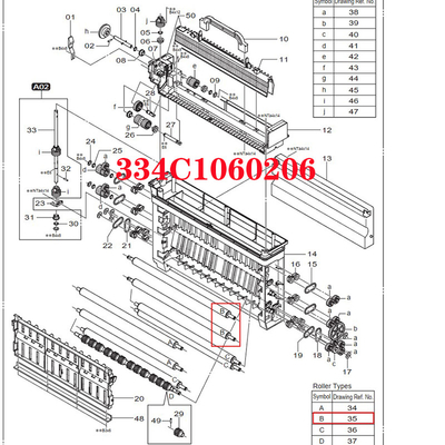 334C1060206 Fuji 550/570 minilab part roller ประเทศจีนทำใหม่ ผู้ผลิต